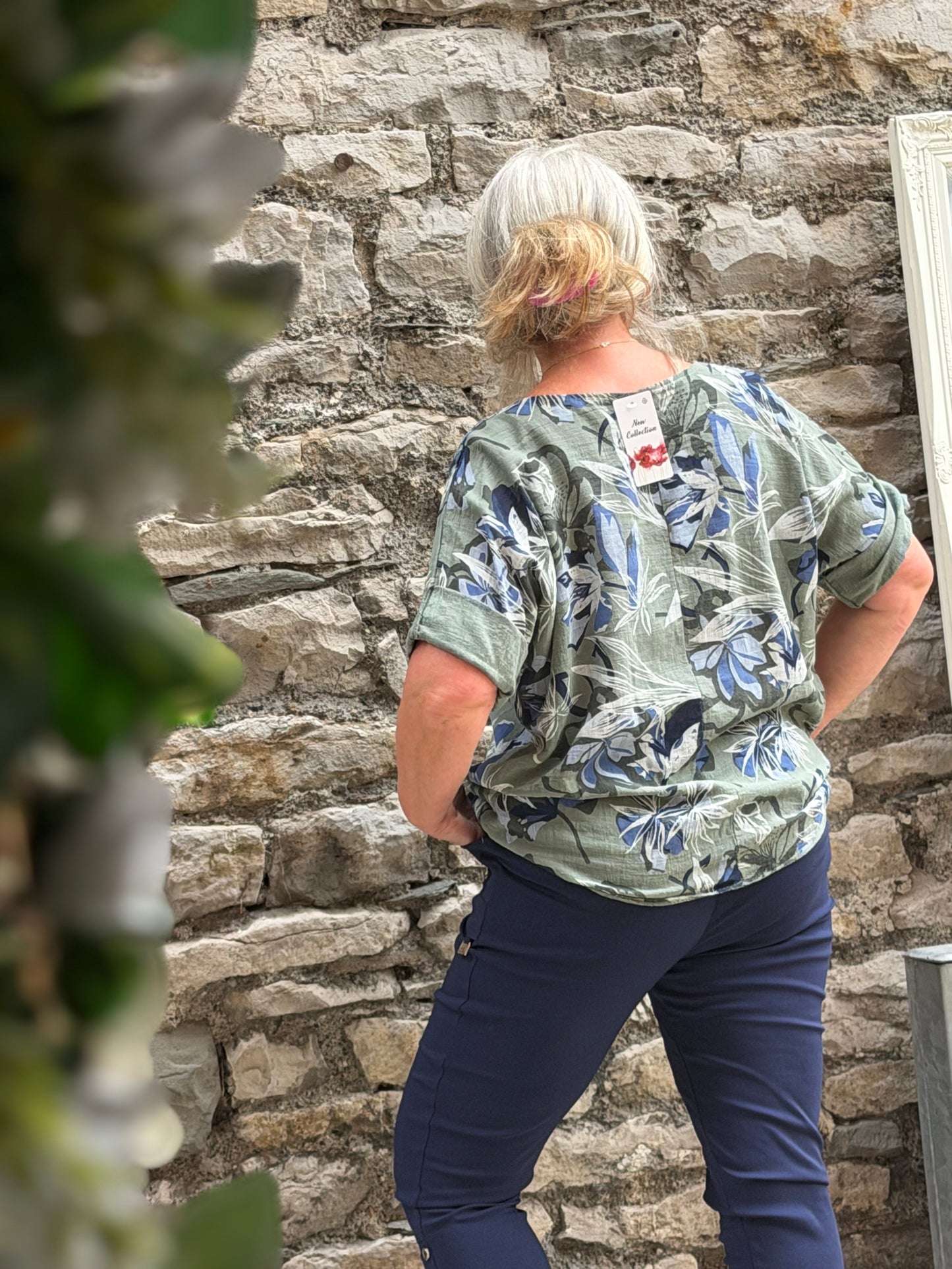 Cotton top one size fits 8-18 in khaki and blue