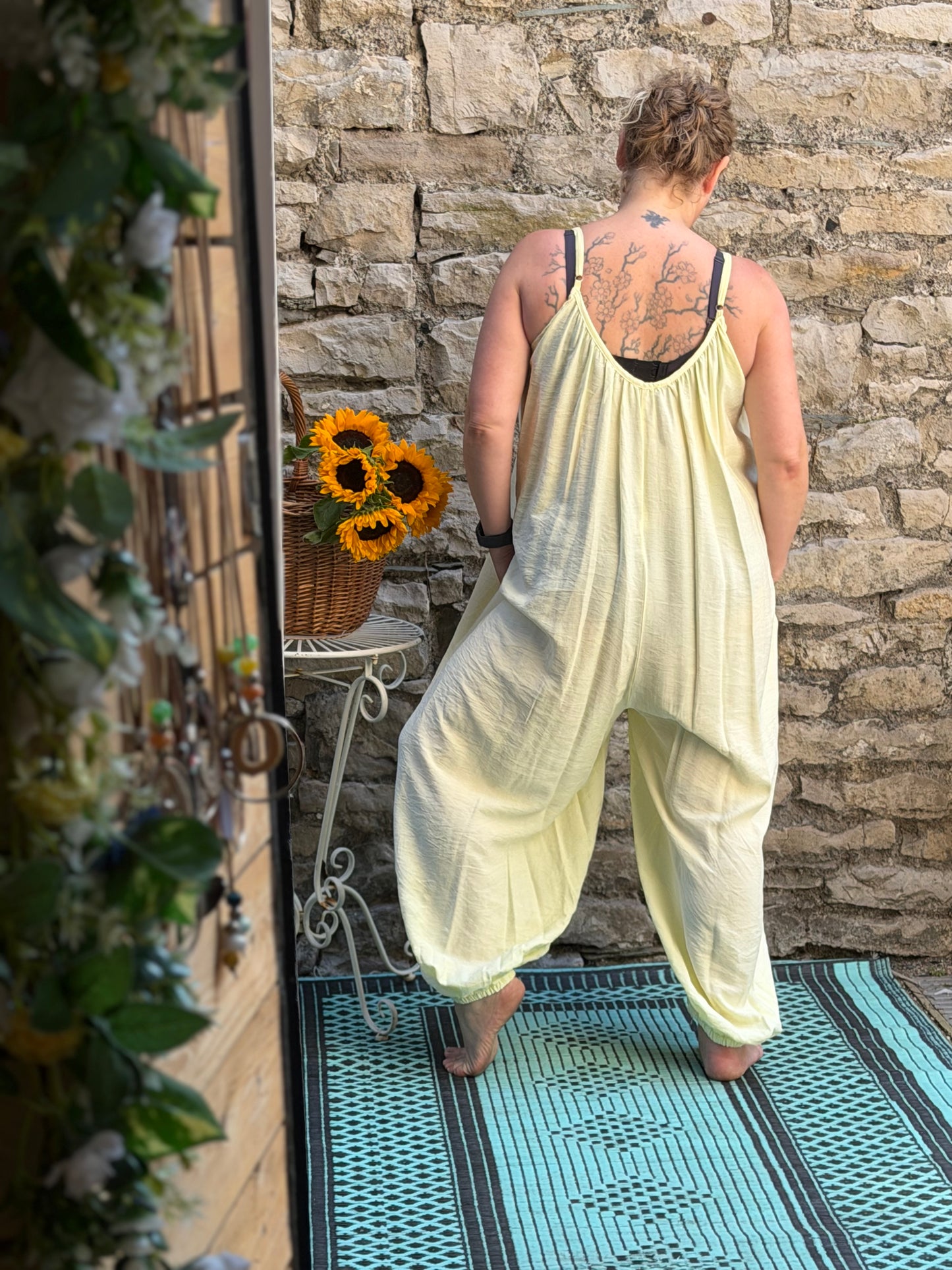 Lele Yellow jumpsuit in one size fits 8-20