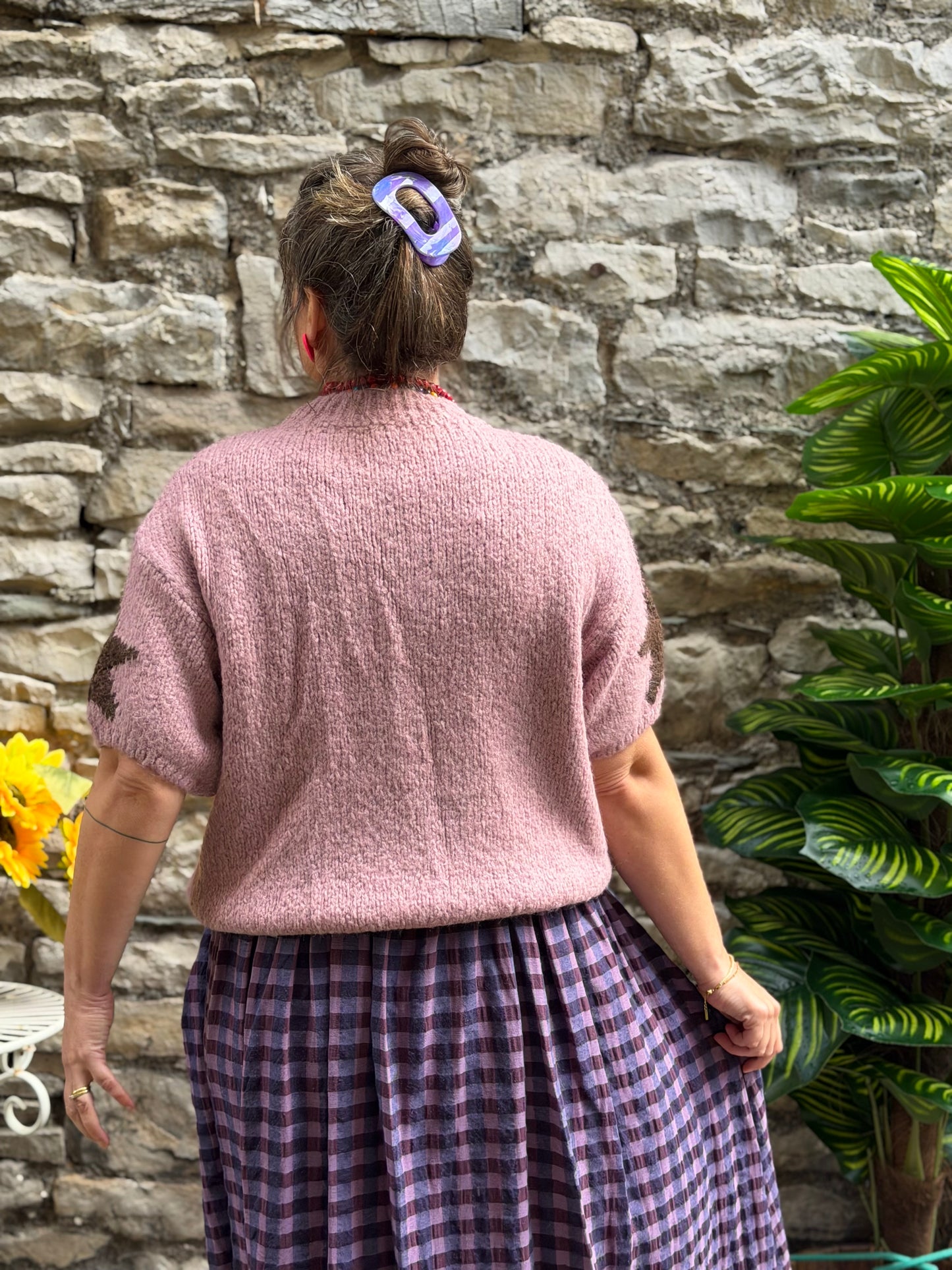 Soft Knit Star Jumper One Size Fits Size 8-18 In Pink