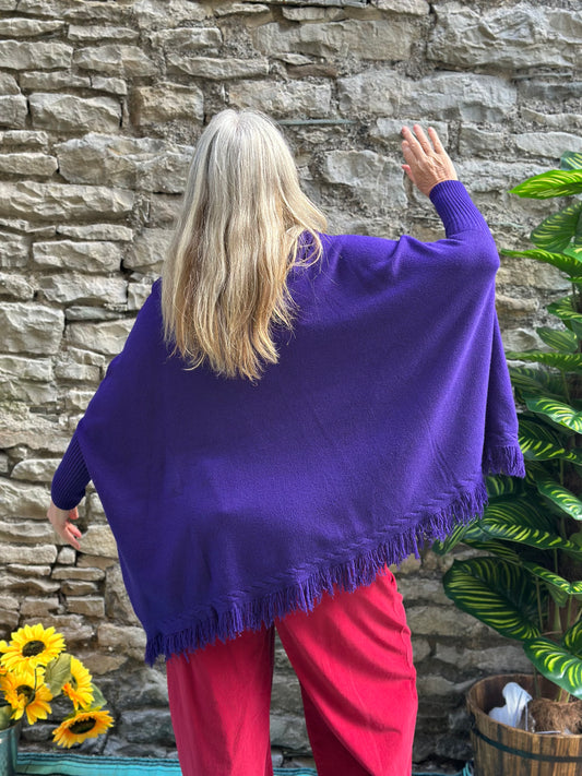 Stunning Purple Tassel Hem Jumper Fits Size 10-26