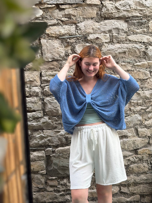 Stunning AFFINAH Layering Fish Net Top Size 10-24 In Denim