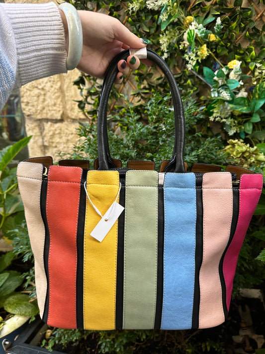 Multicoloured Rainbow handbag in black