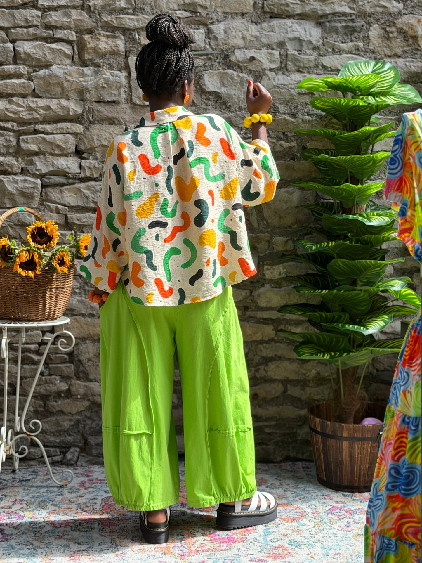 Tadi Wide Leg Green Soft Fabric Trousers Fits Size 8-24