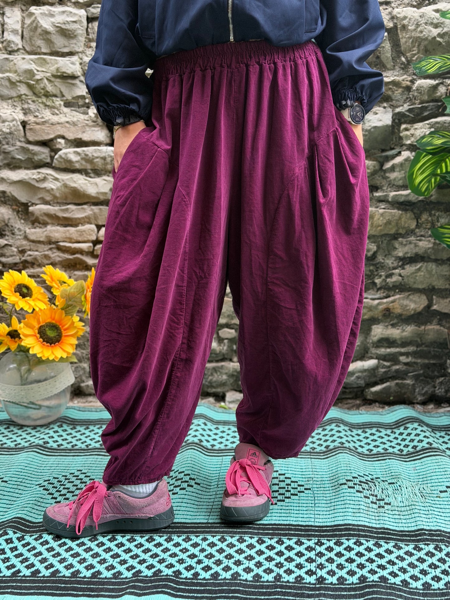Cord Yeba Trousers In Purple Fits Size 10-24