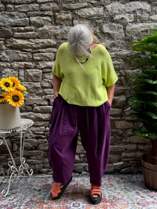 Stunning Lime Green Ayana knitted Short Sleeve Jumper Size 8-22