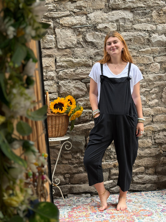 Soft Abou Dungarees In black Fits Size 8-16