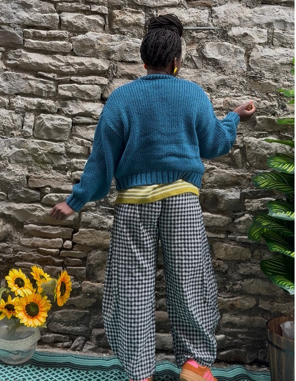 Stunning Soft Knit Daisy Cardigan In Teal Size S/M