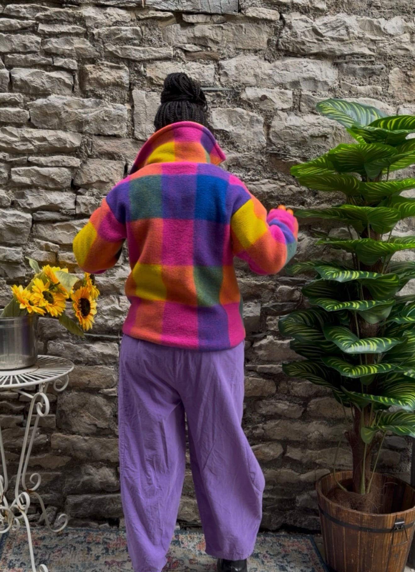 Made In Italy Double Breasted Wollen Jacket 20% Wool STYLISH AND STUNNING Jacket Fits Size 8-16 In multicoloured