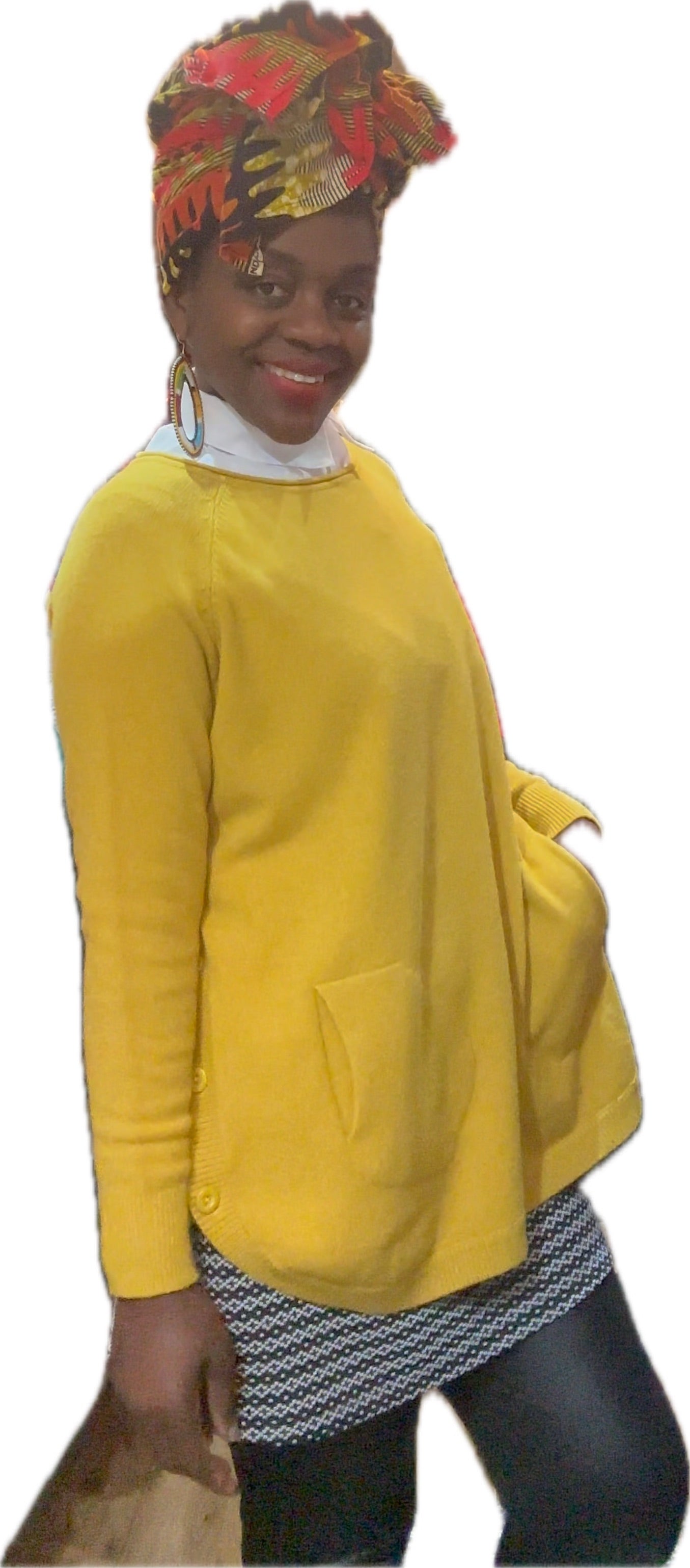 Mustard Side Buttons Round Neck Jumper Fits Size 10-18