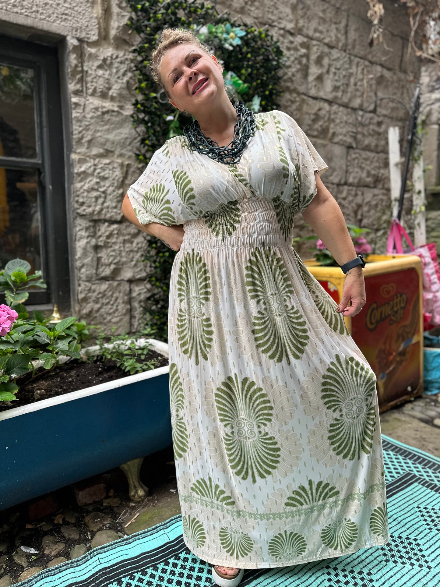 Tina Heart Stunning Printed Maxi Dress Fits Size 10-26