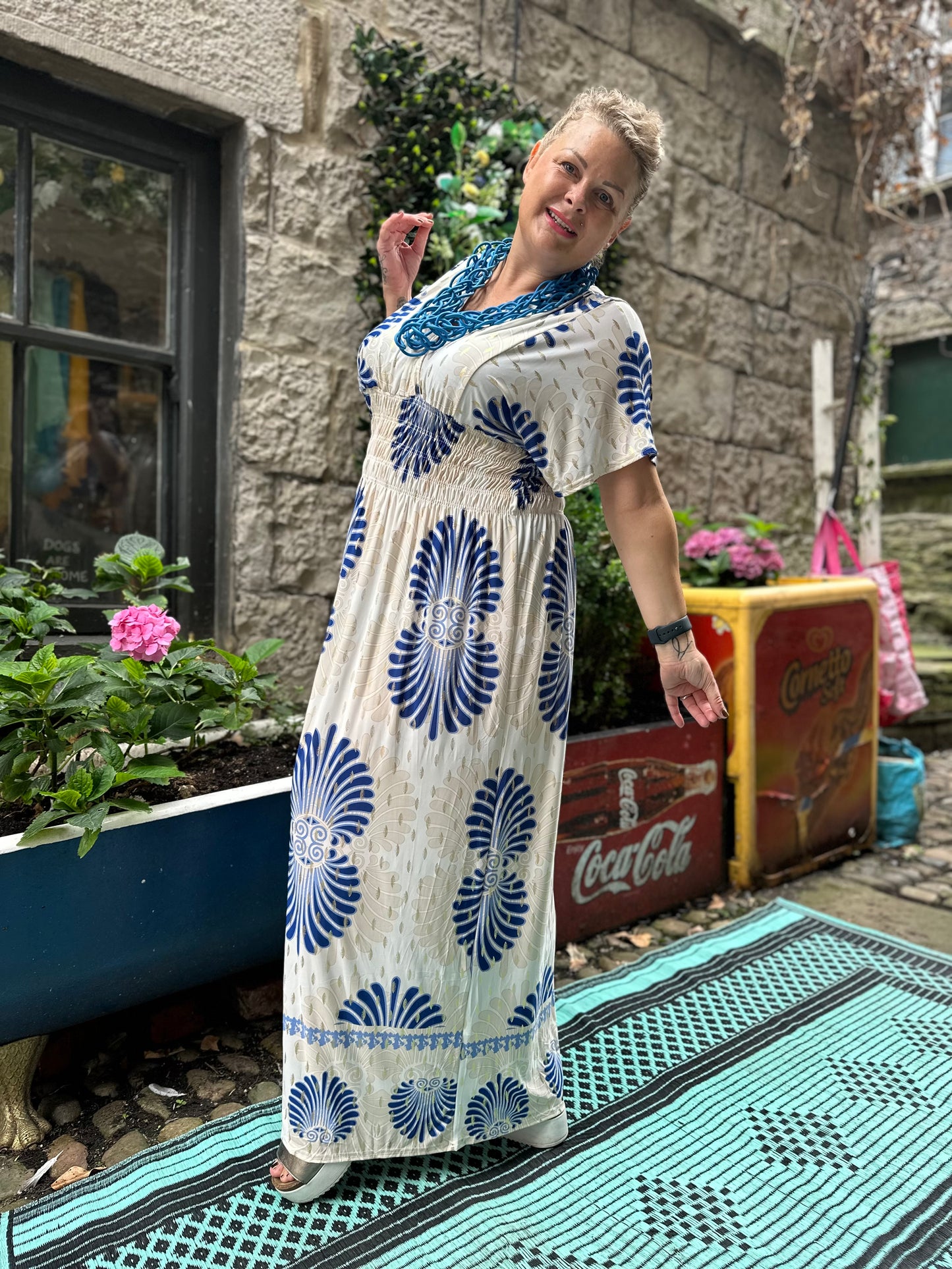 Tina Heart Stunning Printed Maxi Dress Fits Size 10-26