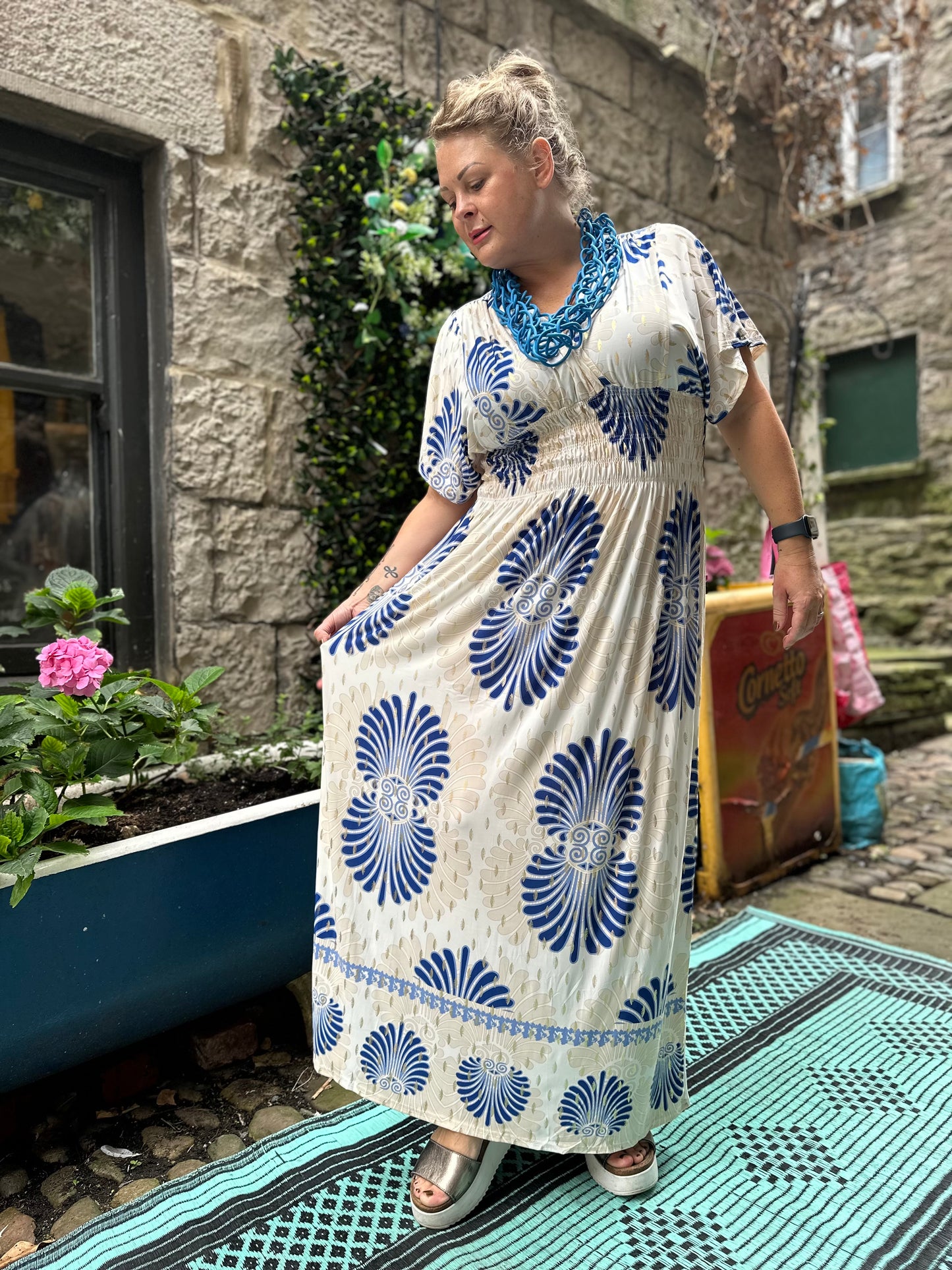 Tina Heart Stunning Printed Maxi Dress Fits Size 10-26