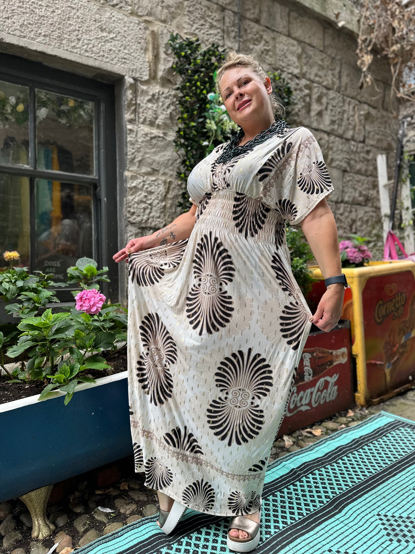 Tina Heart Stunning Printed Maxi Dress Fits Size 10-26