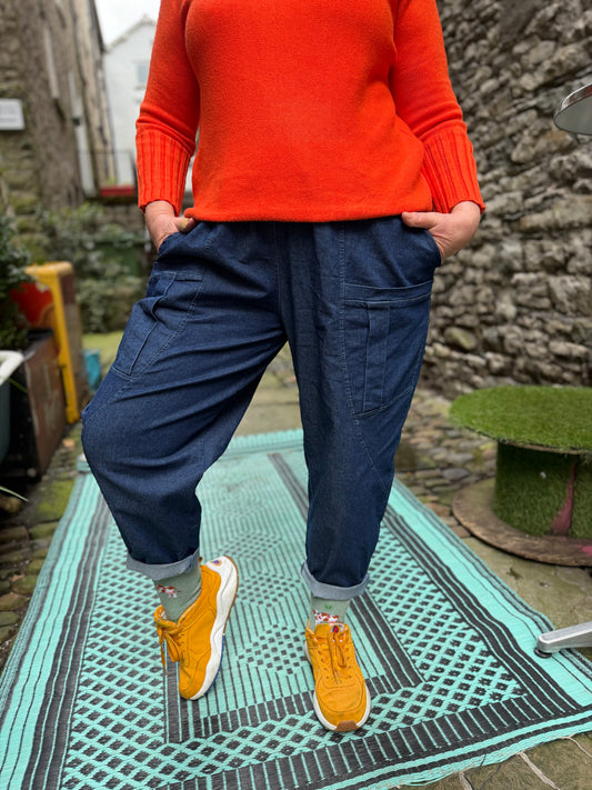 Amna Barrel Style stretchy Denim Trousers One Size 10-20