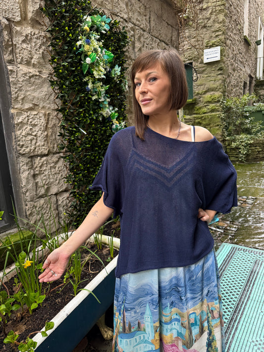 Stunning Ayana Layering Top In Navy Size 10-22