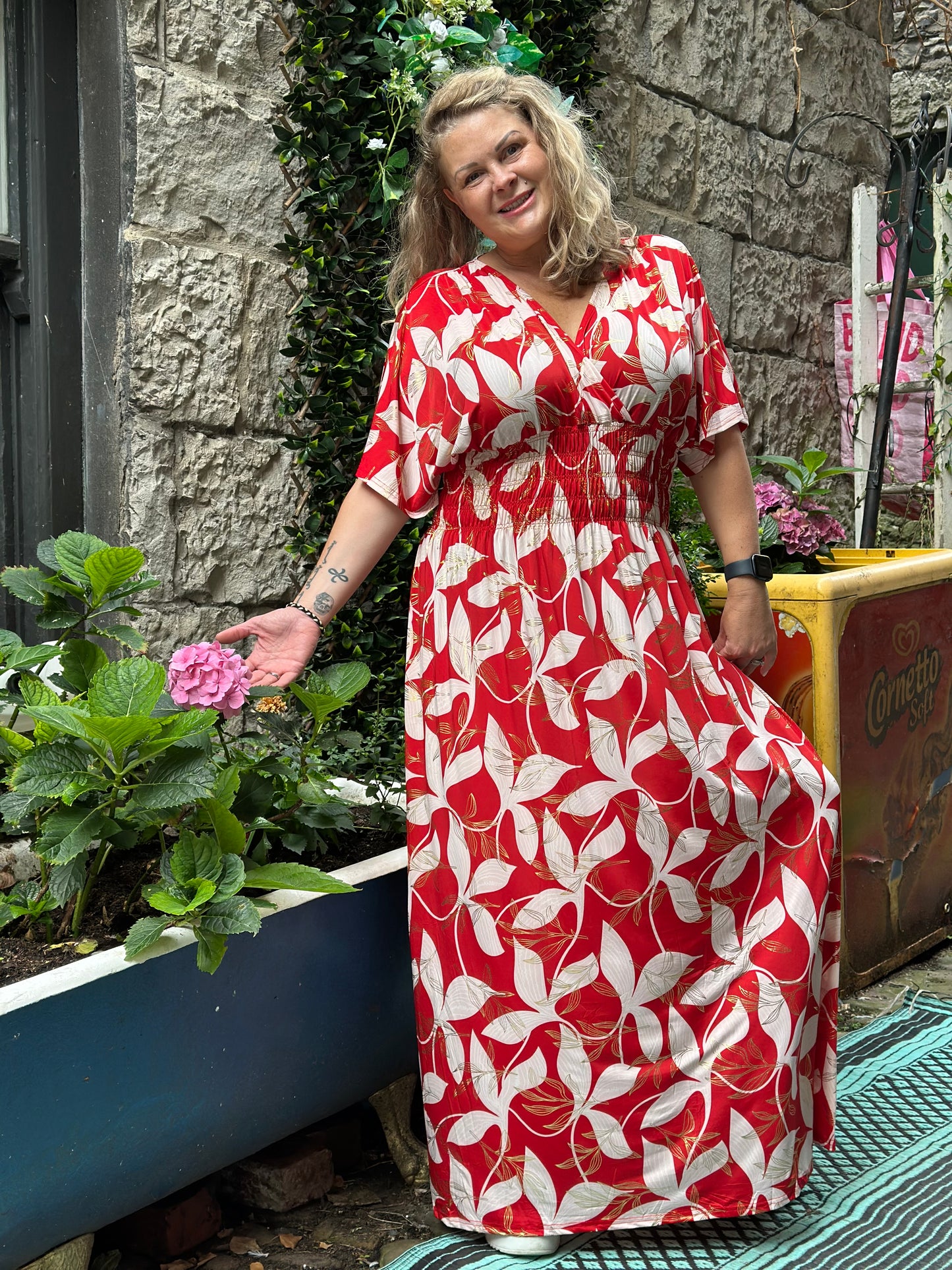 Tina Heart Stunning Floral Print Maxi Dress Fits Size 10-26
