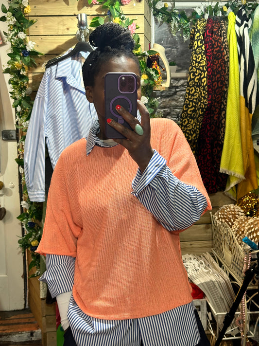 Stunning Ayana Layering Top In Salmon Size 10-22