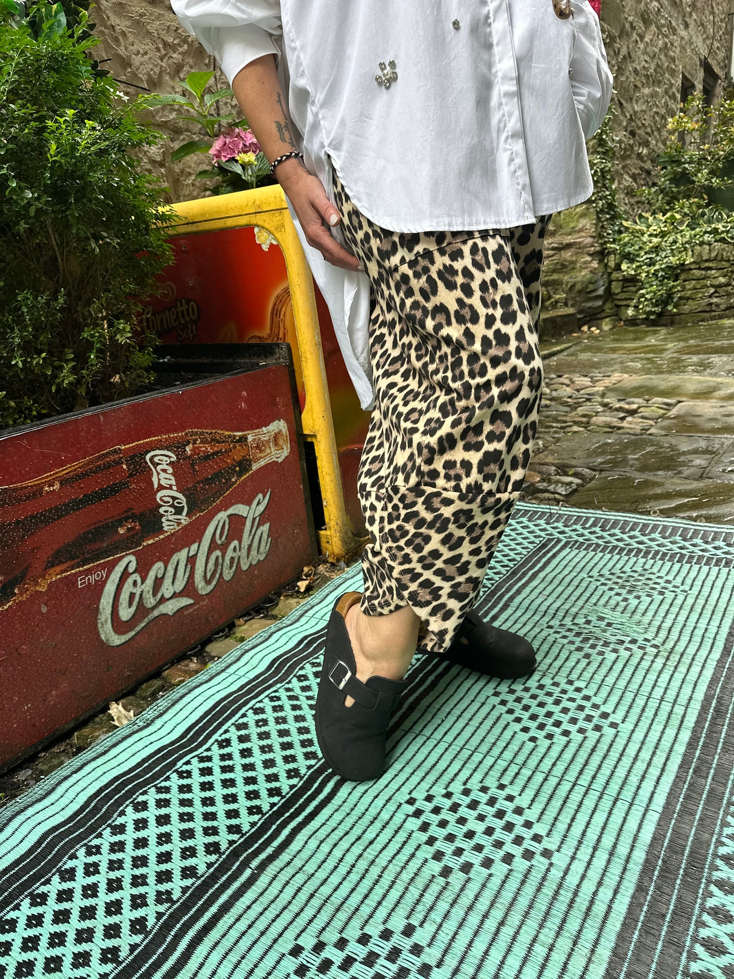 Soft Jersey Animal Print Kuiza Trousers In Fit Size 10-20