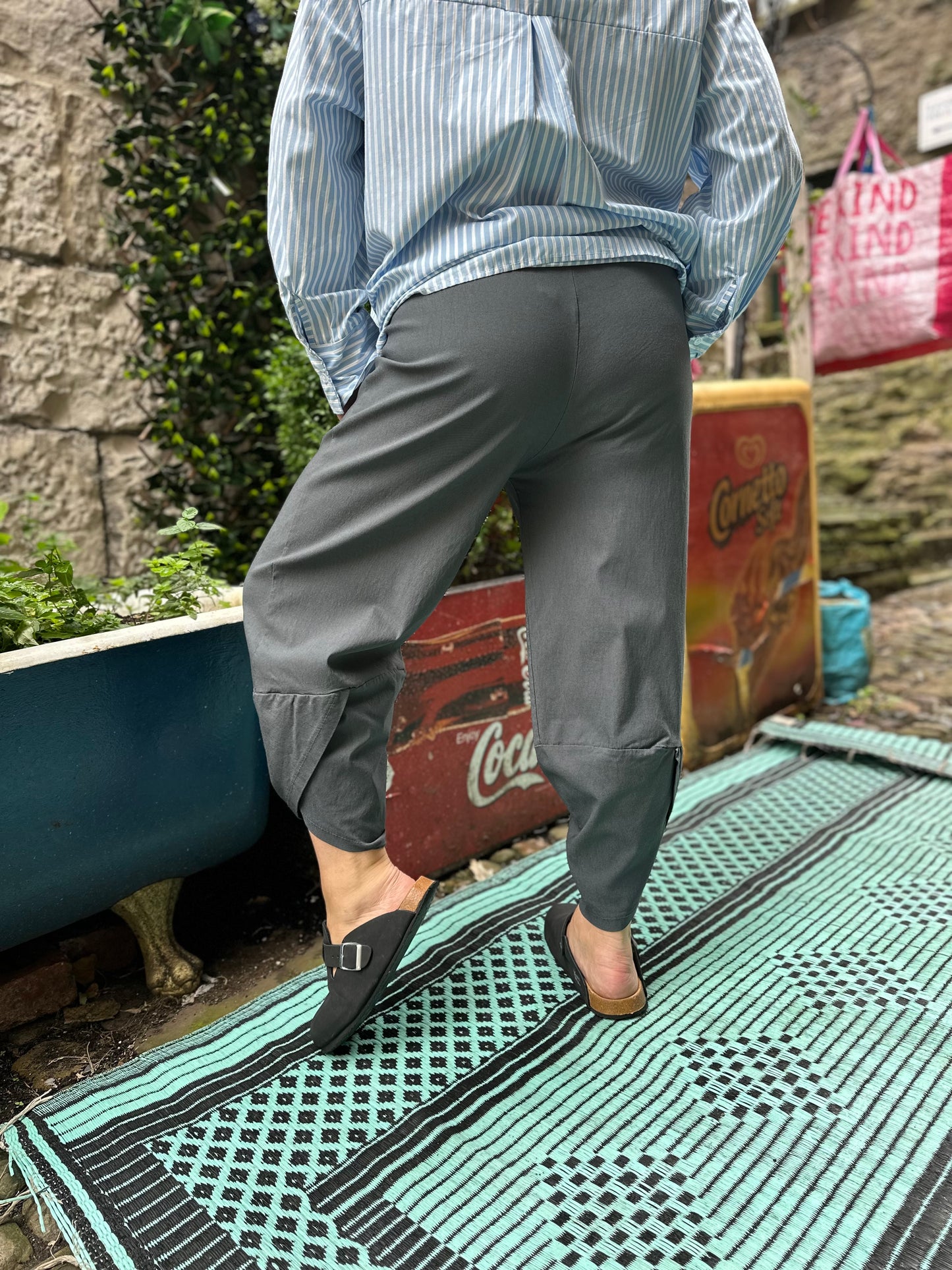 Extra Stretchy Kuiza Grey Trousers Fit Size 10-20