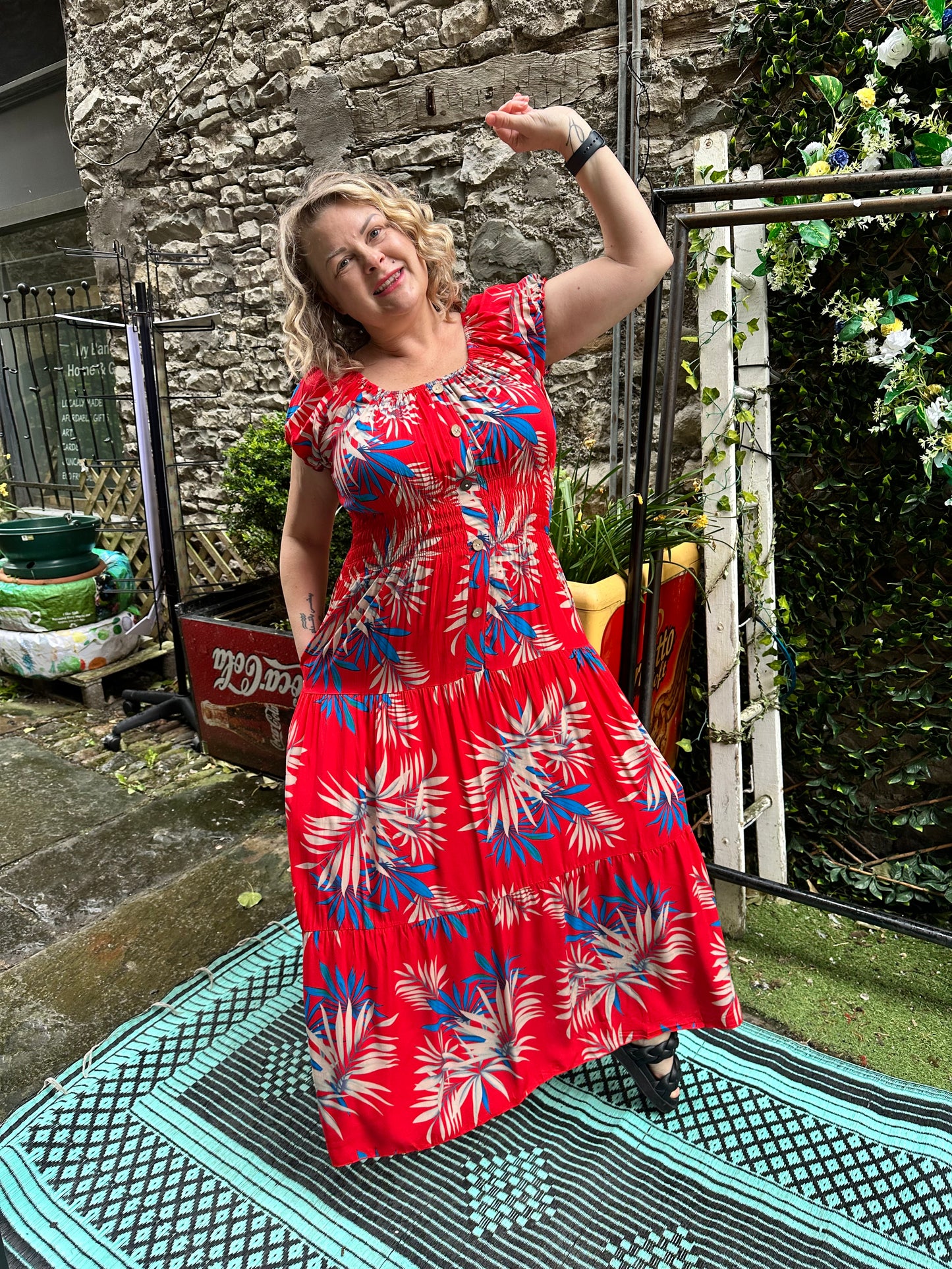 Atta Red Dress In Maxi Length Fits Size 8-20