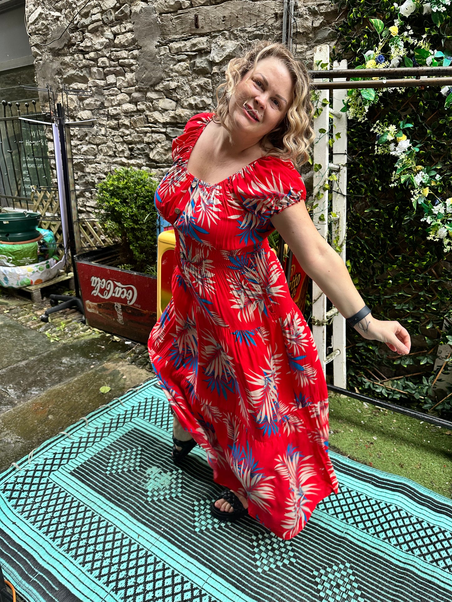 Atta Red Dress In Maxi Length Fits Size 8-20