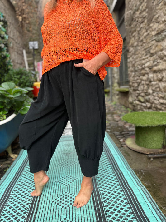 Black Cord Azu Trousers Fits Size 8-22