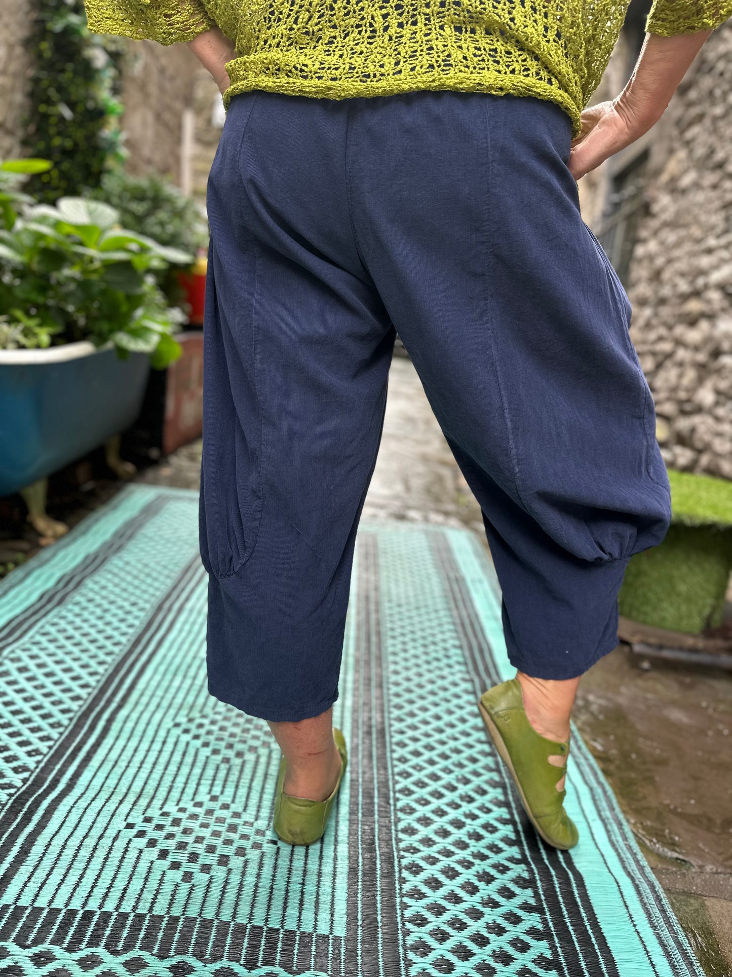 Navy Cord Azu Trousers Fits Size 8-22