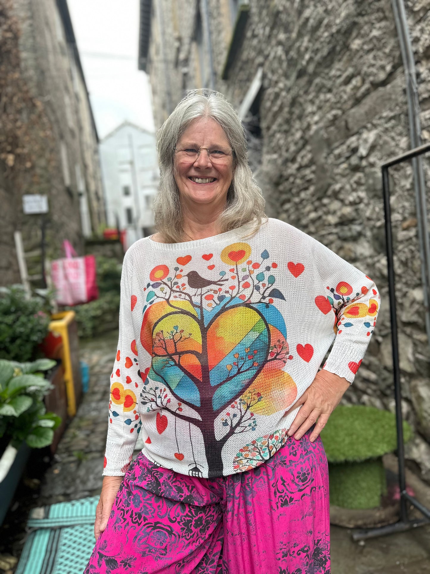 ODA Soft Knitted Tree Of Life Top Size 8-18