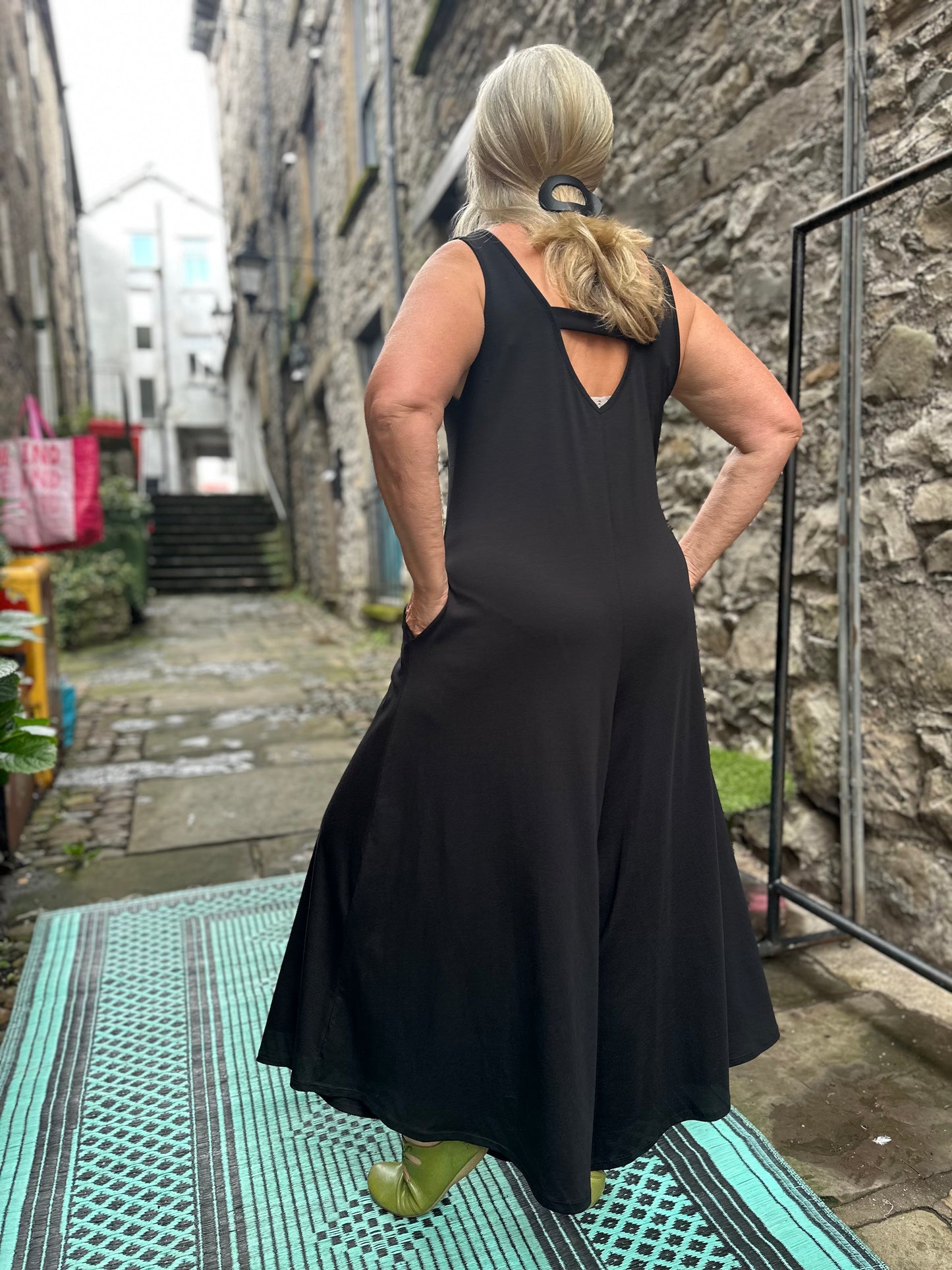 Stunning Elegant Fit Relax Black Oboe Jumpsuit, One Piece Fits Size 10-18