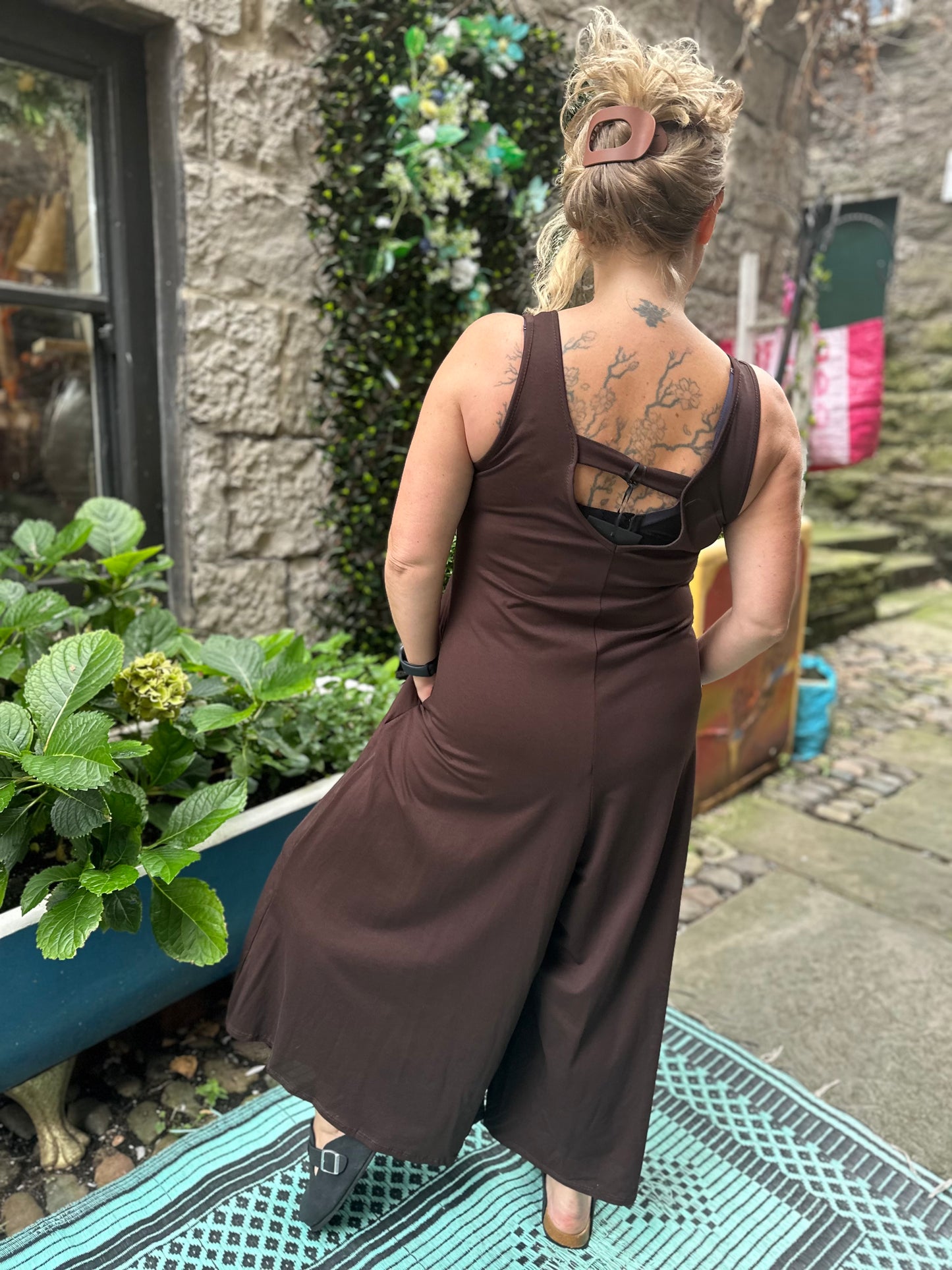 Stunning Elegant Fit Relax brown Colour Obbe Jumpsuit, One Piece Fits Size 10-18