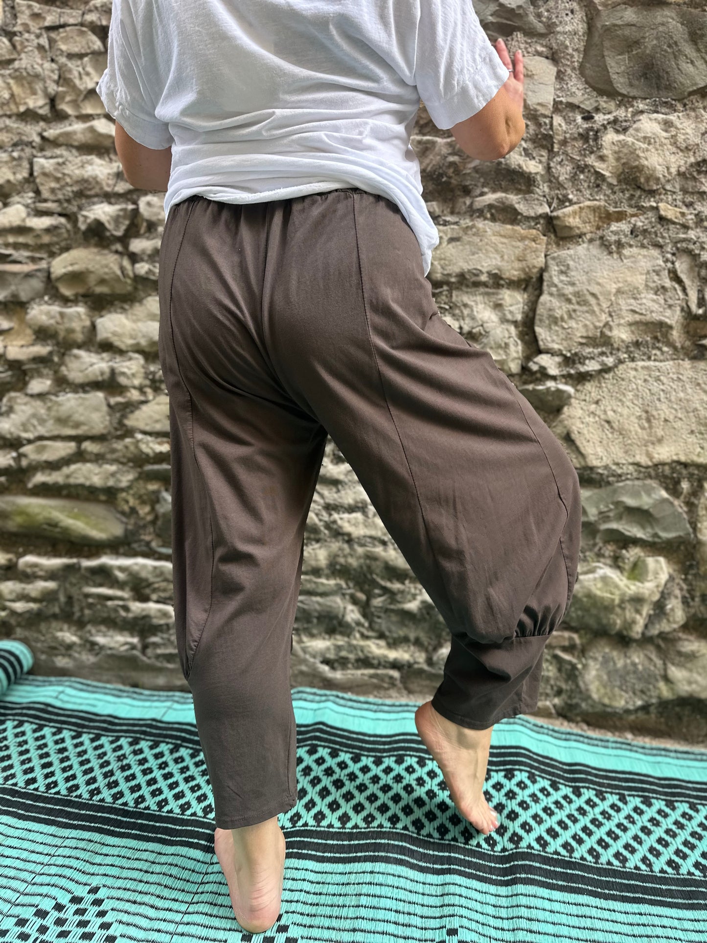 Short Length Chocolate Brown Azu Trousers Fits Size 8-22