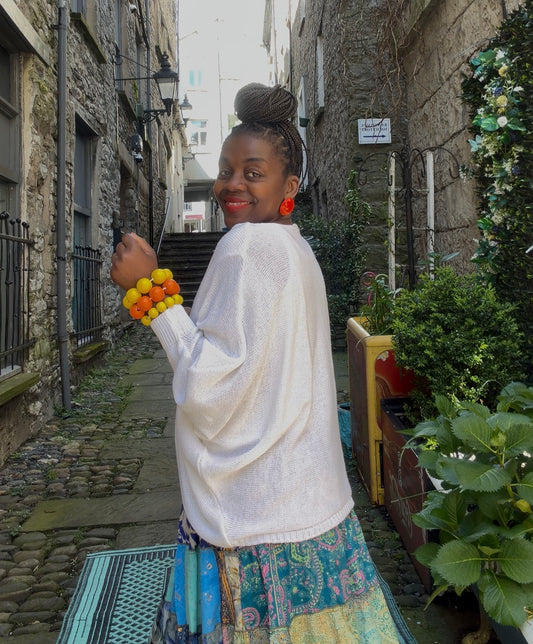 Stunning Cross Front Layering Amina Top In White Colour Size 10-24