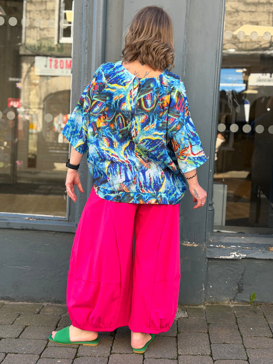 Pure Linen MB Germany Artsy Top Fits Size 12-22