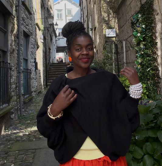 Stunning Cross Front Layering Amina Top In Black Size 10-24