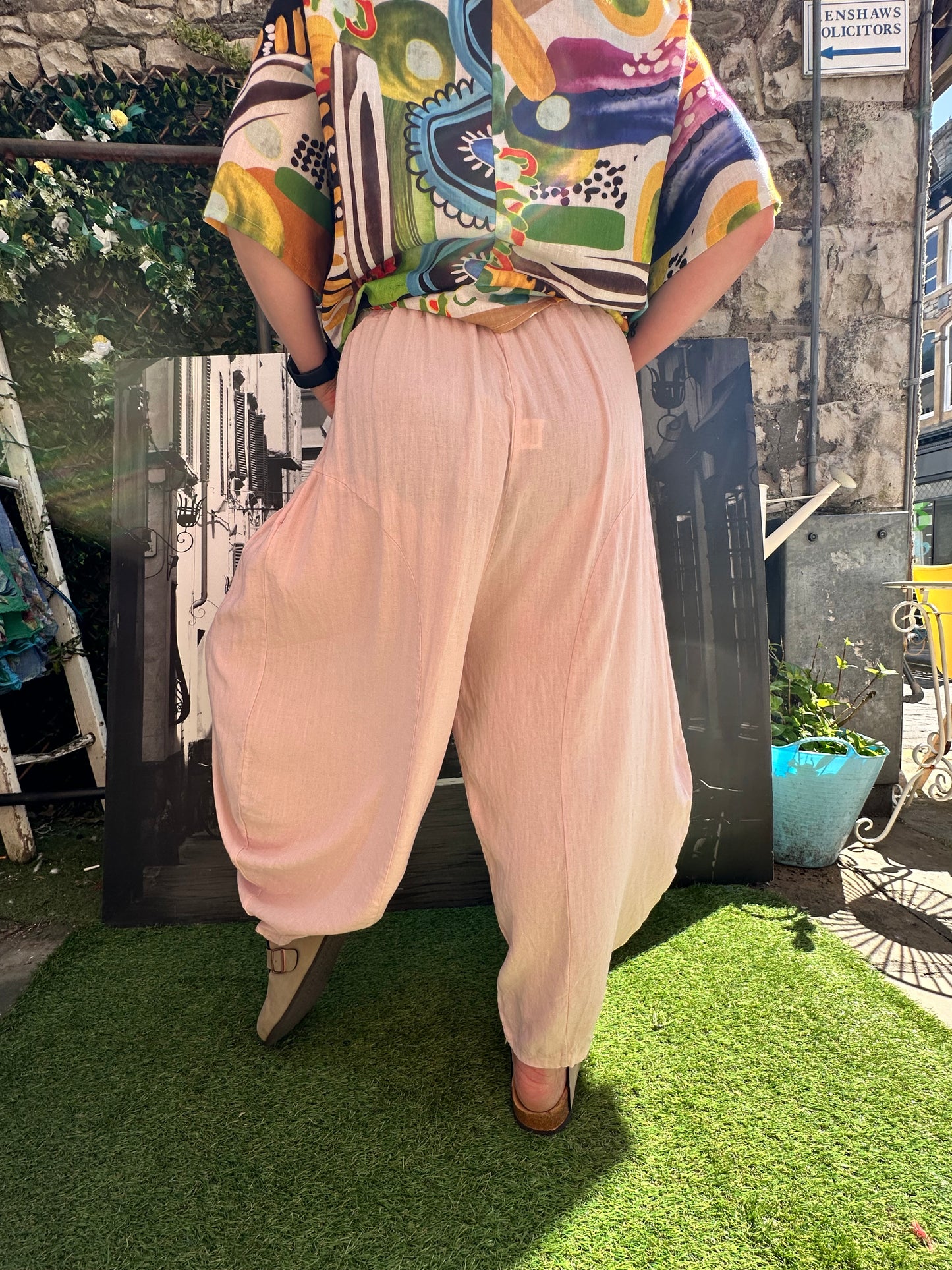 Yeba Trousers In Baby Pink Fits Size 12-26