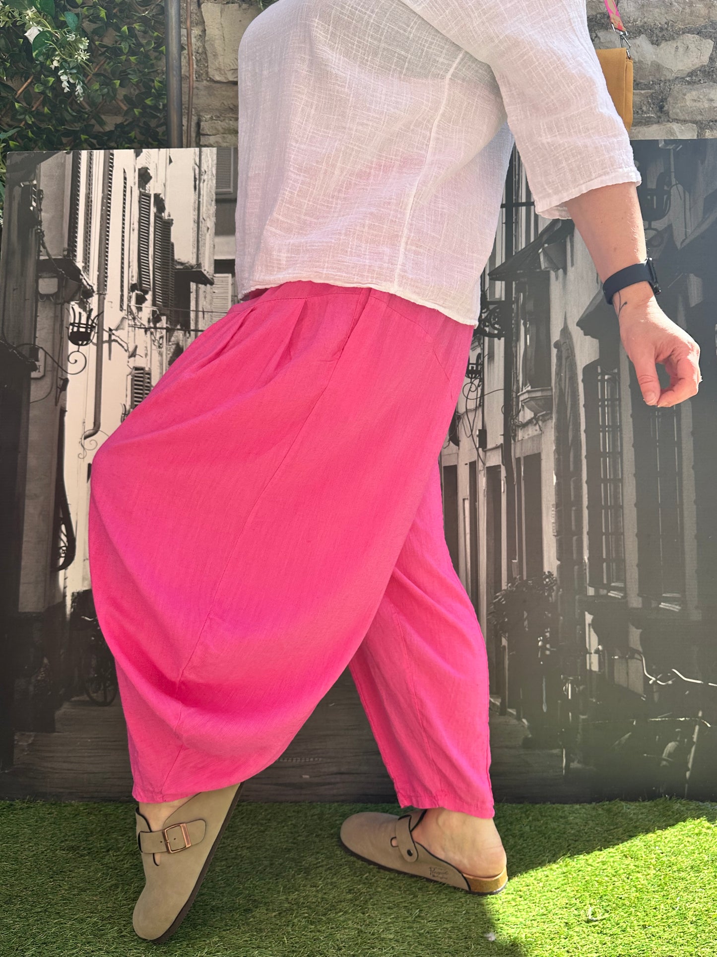 Yeba Trousers In Fuchsia Pink Fits Size 12-26