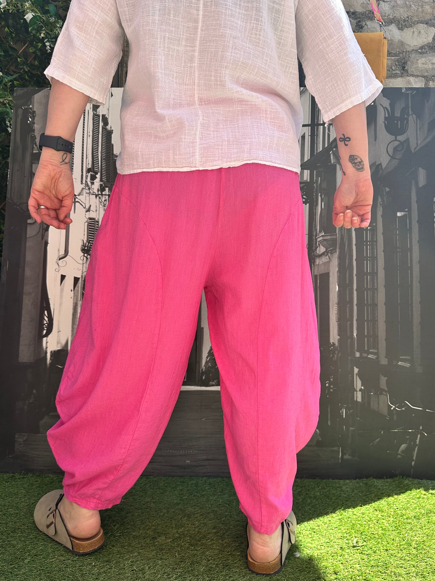 Yeba Trousers In Fuchsia Pink Fits Size 12-26