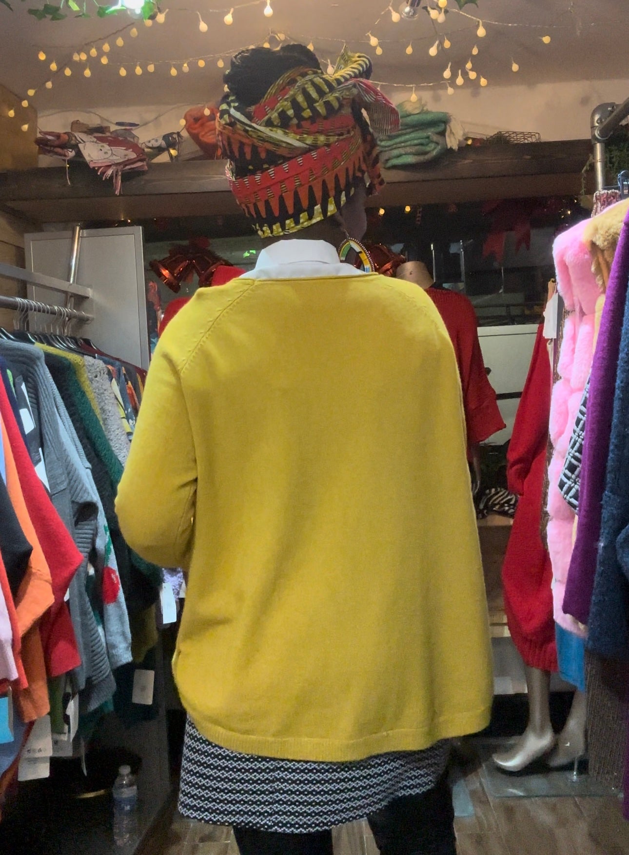 Mustard Side Buttons Round Neck Jumper Fits Size 10-18
