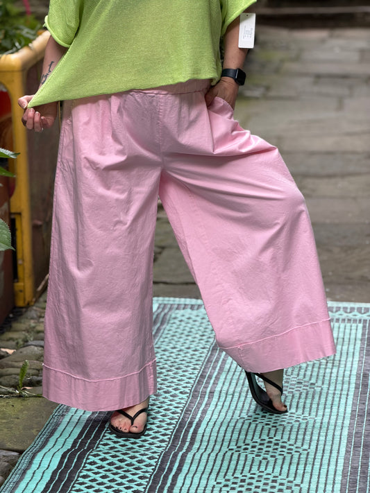 Super-Stretch Pink Wide-Leg Chic Trousers One Size 10-22