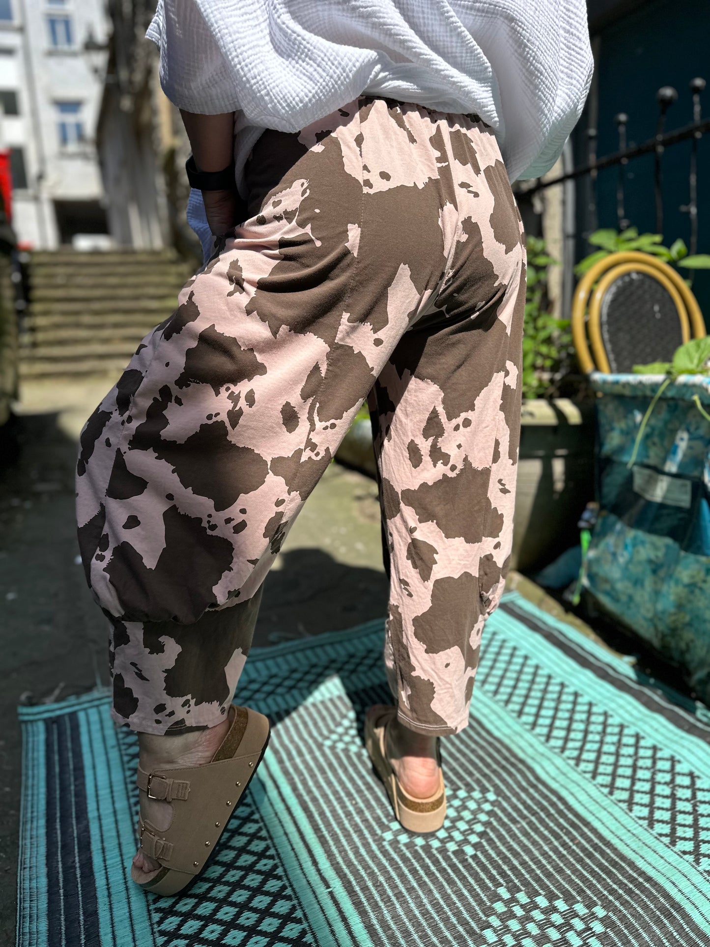 Short Length Animal Print Azu Trousers Fits Size 8-22