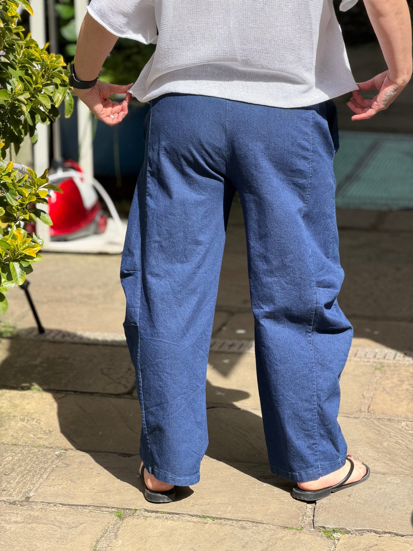 Super-Stretch Denim Barrel Trousers One Size 10-18