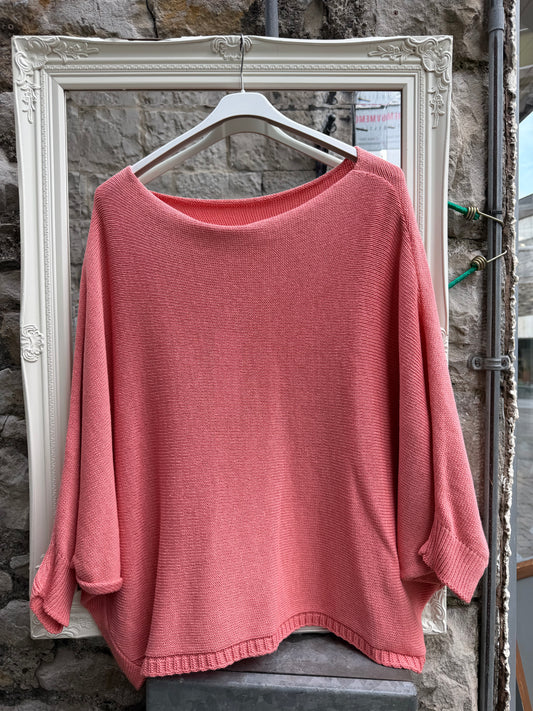 Stunning Cross Front Layering Amina Top In Salmon Size 10-24