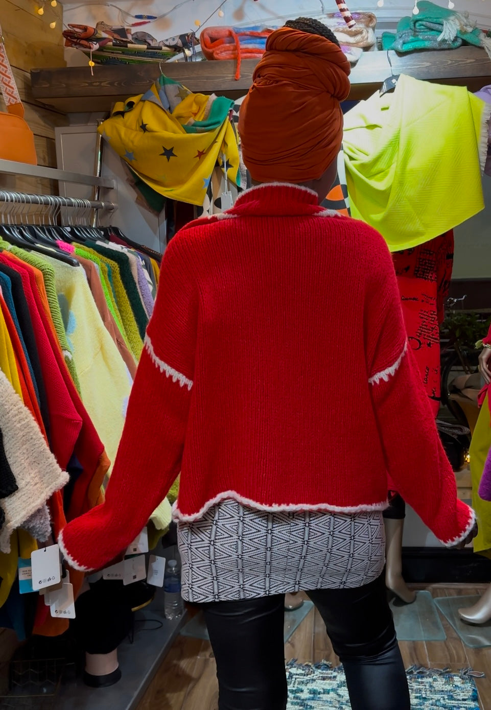 Soft Knit Red and White Aja Jumper Fits Size 8-16