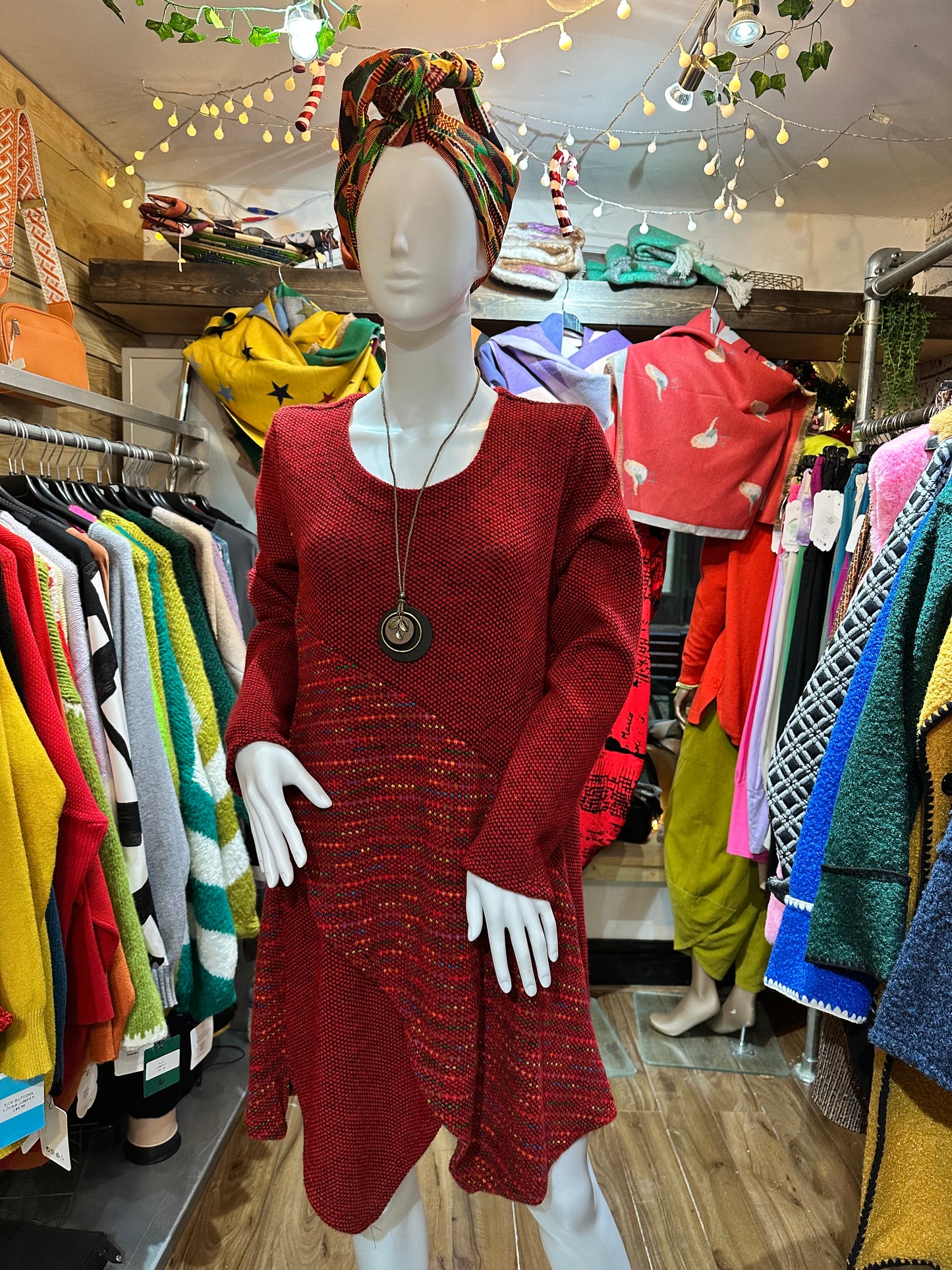 Fluffy Knit High/Low Earthna Dress Top Size 10-20
