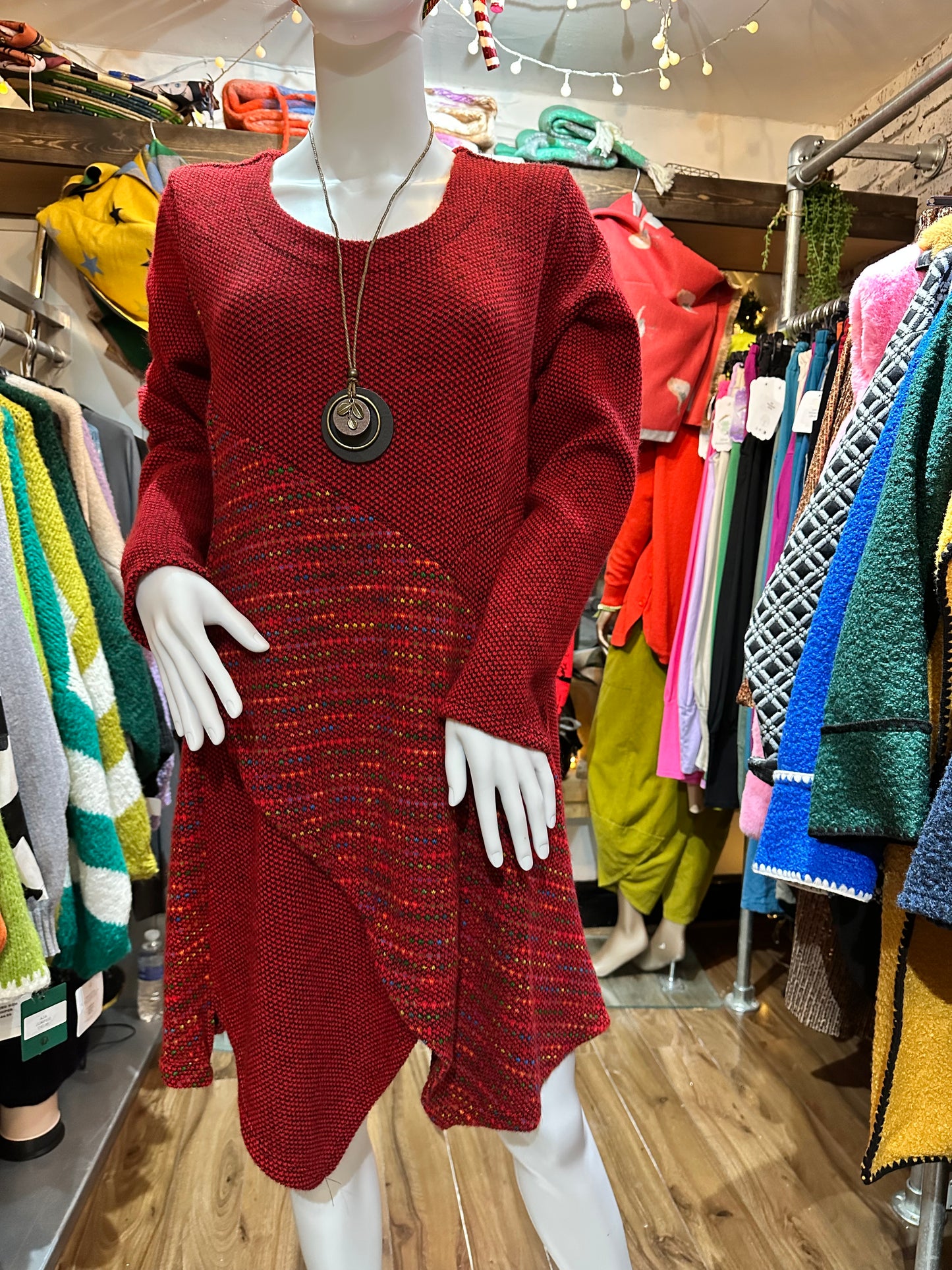 Fluffy Knit High/Low Earthna Dress Top Size 10-20