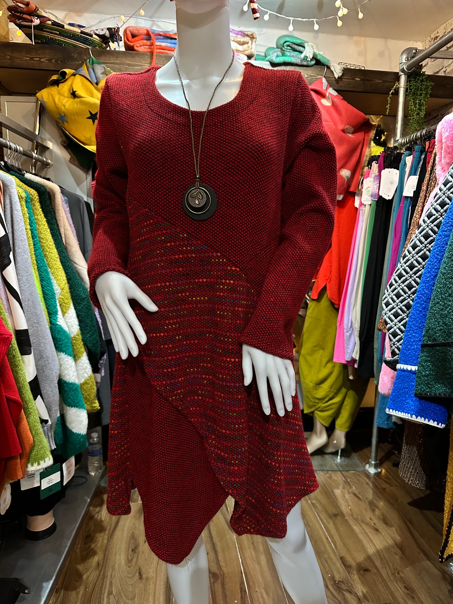 Fluffy Knit High/Low Earthna Dress Top Size 10-20