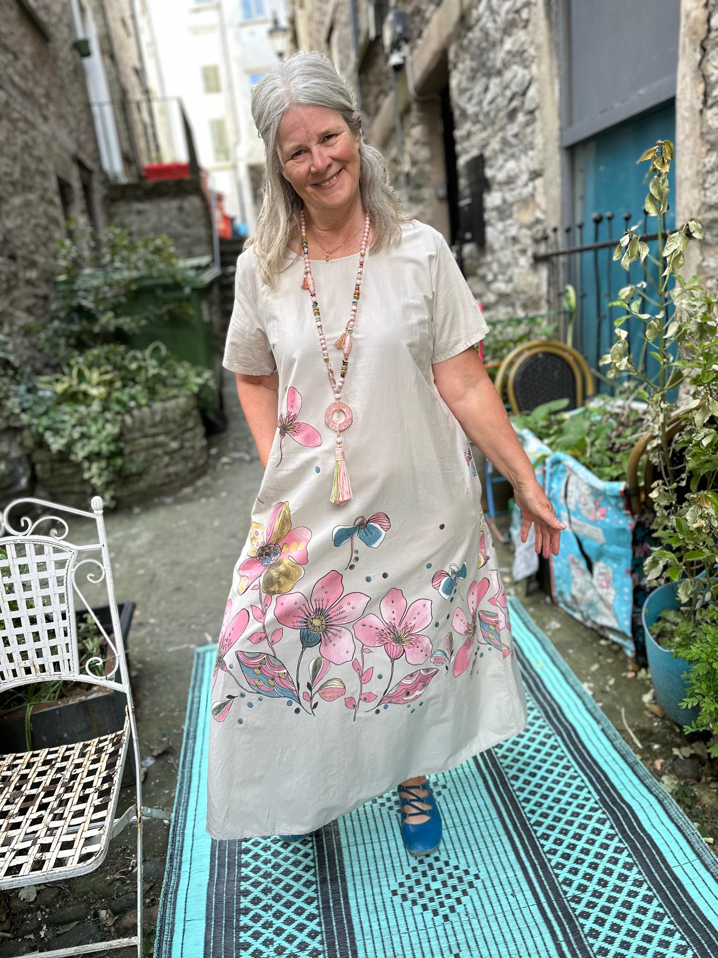 AMouka Stunning Long Length Floral Dress