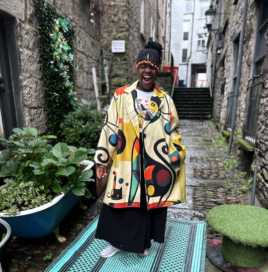 Cat Lover Printed Jacket Longline Coat/Jacket/Blazer Fit Size 12-22