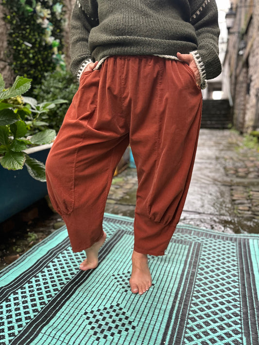 Orange/Rust Cord Azu Trousers Fits Size 8-22