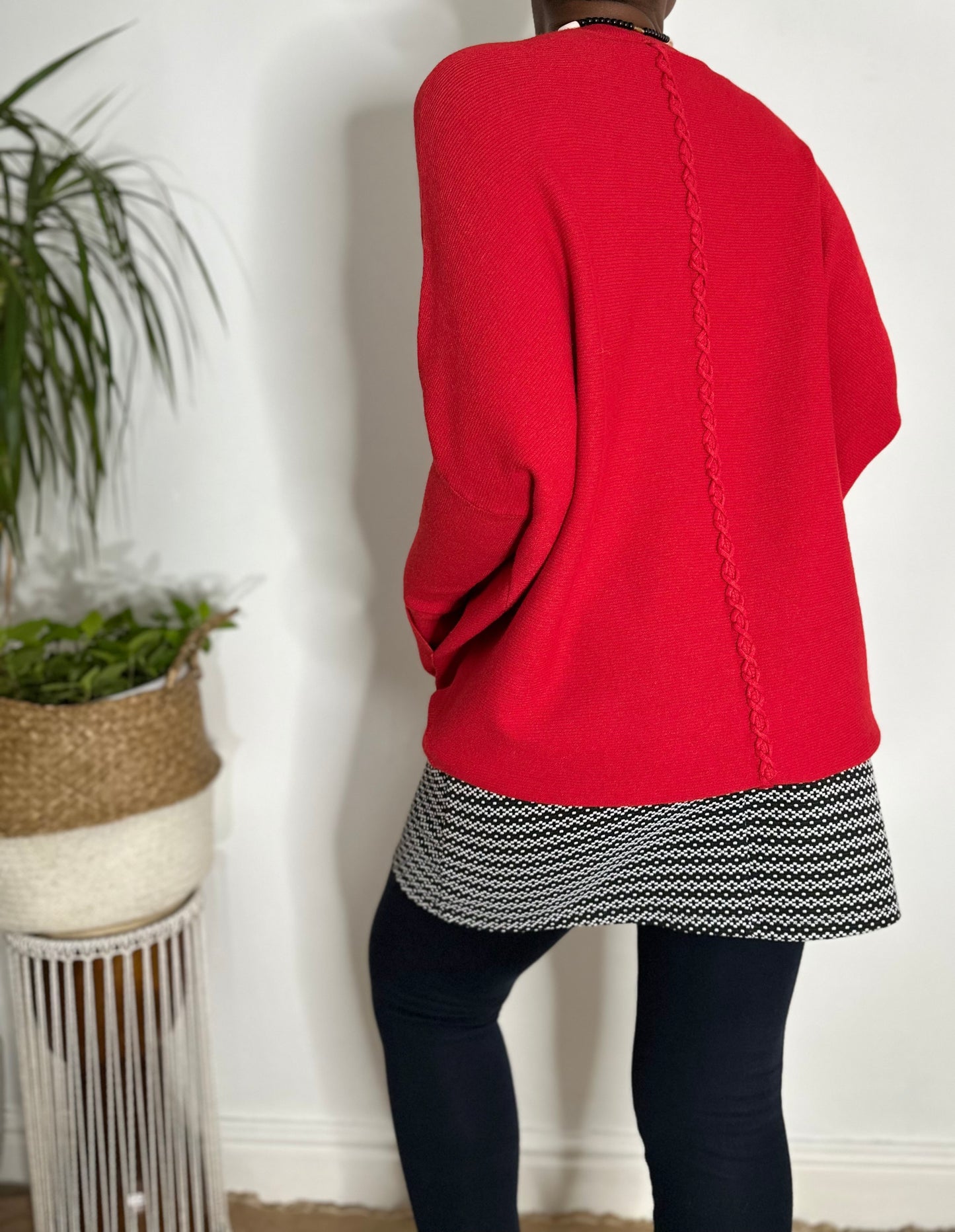 Two Pockets Red OBBE Jumper Fits Size 10-20